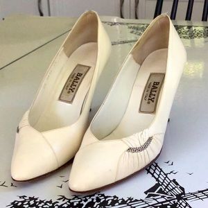 Italian Leather Shoes/Pumps Pearl Opaque-Lizard 3 1/2 “ heel